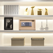 Deli Home Office Hotel Mini Electronic Security Lock Box Wall Cabinet Safety Box(Gold)