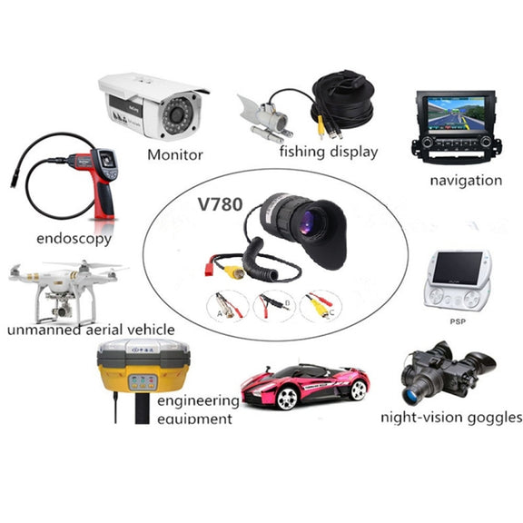 V780 Portable 0.5 inch OLED Large Screen Head-mounted HD Display, Support NTSC / PAL