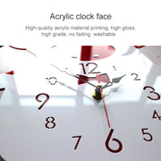 Creative Home Office Bedroom Decoration Cow Swing Acrylic Wall Clock (Red)