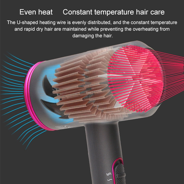 High-power 2000W Anionic Cold Hot Air Constant Temperature Hair Dryer, UK Plug(Grey+Blue)