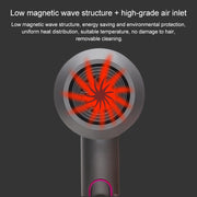 High-power 2000W Anionic Cold Hot Air Constant Temperature Hair Dryer, UK Plug(Red + Grey)