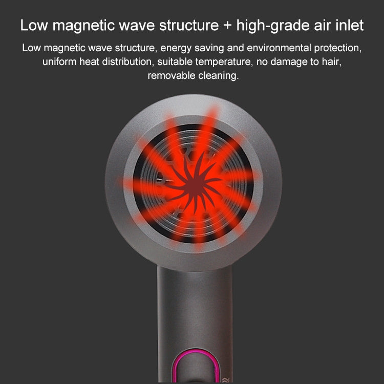 High-power 2000W Anionic Cold Hot Air Constant Temperature Hair Dryer, UK Plug(Red + Grey)