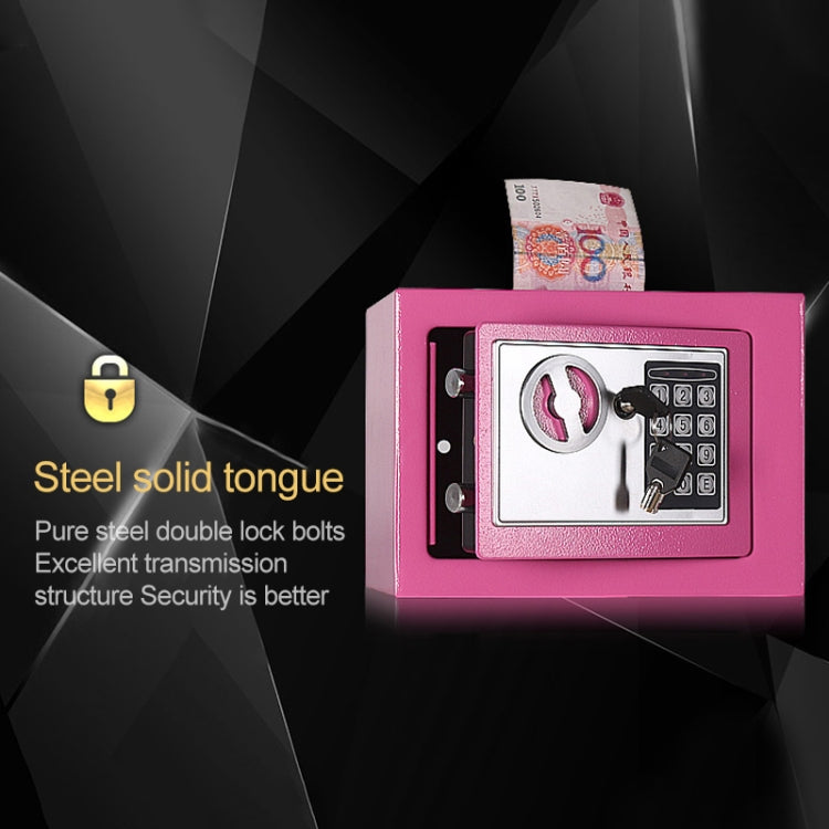 17E Home Mini Electronic Security Lock Box Wall Cabinet Safety Box with Coin-operated Function(Blue)