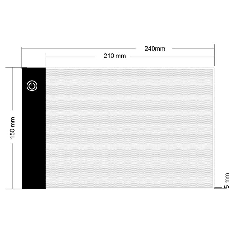 A5 Size Ultra-thin USB Three Level of Brightness Dimmable Acrylic Copy Boards Anime Sketch Drawing Sketchpad, with USB Cable & Plug