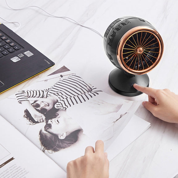Portable Adjustable Mini USB Charging Air Convection Cycle Desktop Electric Fan Air Cooler, Support 2 Speed Control (Silver)