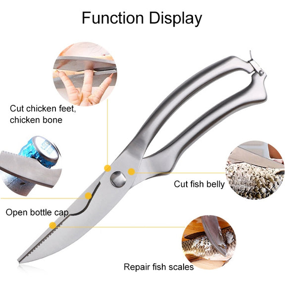 10 inch Kitchen Poultry Fish Chicken Bone Stainless Steel Cutter Cook Gadget Shear, Gift Box Package