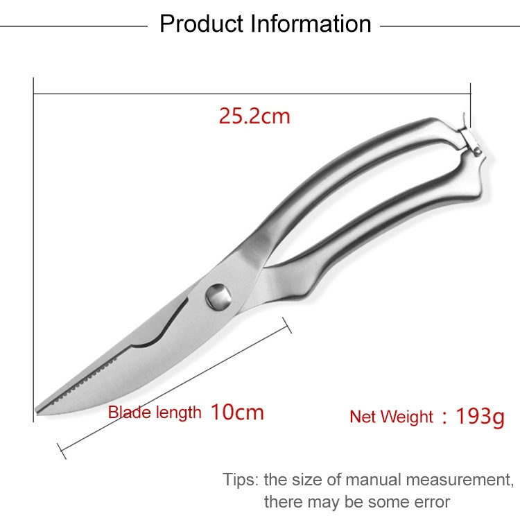 10 inch Kitchen Poultry Fish Chicken Bone Stainless Steel Cutter Cook Gadget Shear, Gift Box Package
