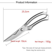 10 inch Kitchen Poultry Fish Chicken Bone Stainless Steel Cutter Cook Gadget Shear, Gift Box Package