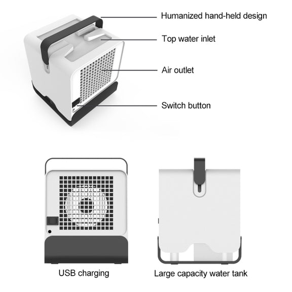Spades A New Negative ion Air Conditioning Fan Household Humidification Air Cooler(Black)