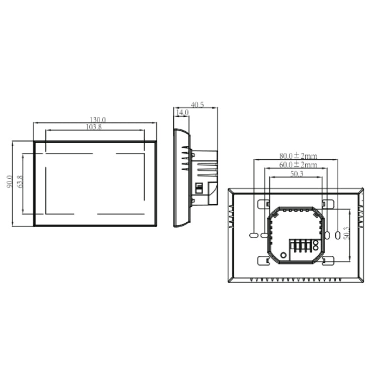 BHT-8000-GA Control Water Heating Energy-saving and Environmentally-friendly Smart Home Negative Display LCD Screen Round Room Thermostat without WiFi(White)