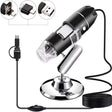 1600X Magnifier HD Image Sensor 3 in 1 USB Digital Microscope with 8 LED & Professional Stand (Grey) - free shipping - PMC TechLife - Order now!