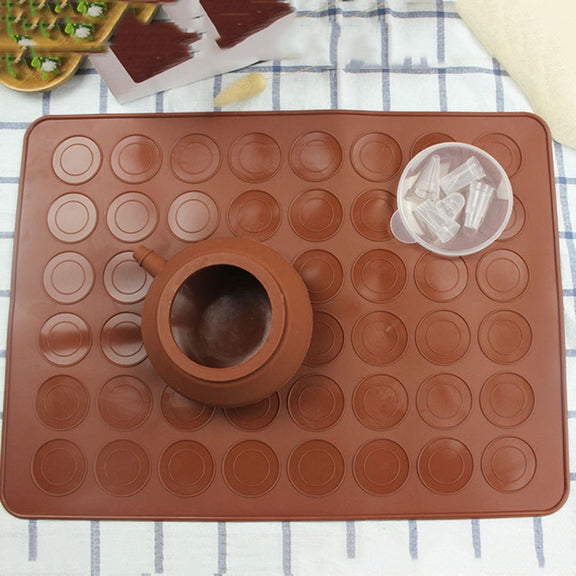 Kitchen Roast Large Size Silicone Pad + Framed Pot + Color Box Baking Macaron Mold Suit