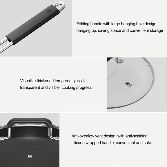 Original Xiaomi Youpin Non Stick Frying Pan Cooking Pot(White)