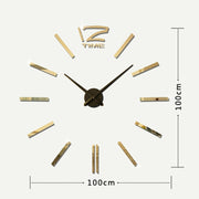 39 inch Bedroom Home Office Decoration Modern Frameless Large DIY 3D Mirror Wall Sticker Mute Clock(Gold)