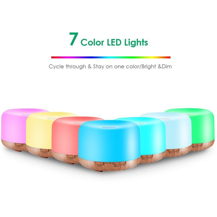 T500 Remote Control Wood Pattern Air Humidifier Automatic Alcohol Sprayer Essential Oil Diffuser Ultrasonic Mist Maker Ultrasonic Aroma Diffuser Atomizer Color LED, Capacity: 500ml, DC 24V, US Plug