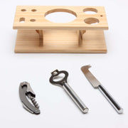 9 in 1 Stainless Steel Cocktail Shaker Tools Set with Wooden Mount, Capacity: 550ml