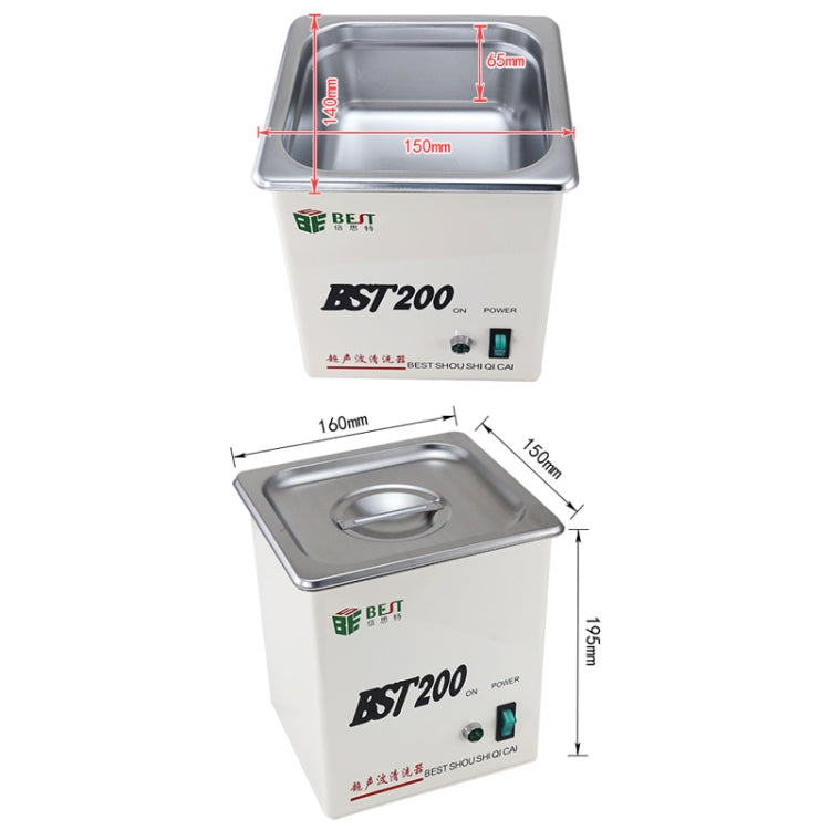 BEST-200 1.5L Stainless Steel Ultrasonic Cleaner (Voltage 220V)