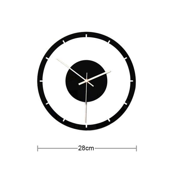 TM011 B Round Wooden Dial Transparent Acrylic Mute Wall Clock