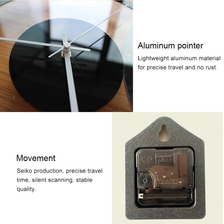 TM011 B Round Wooden Dial Transparent Acrylic Mute Wall Clock