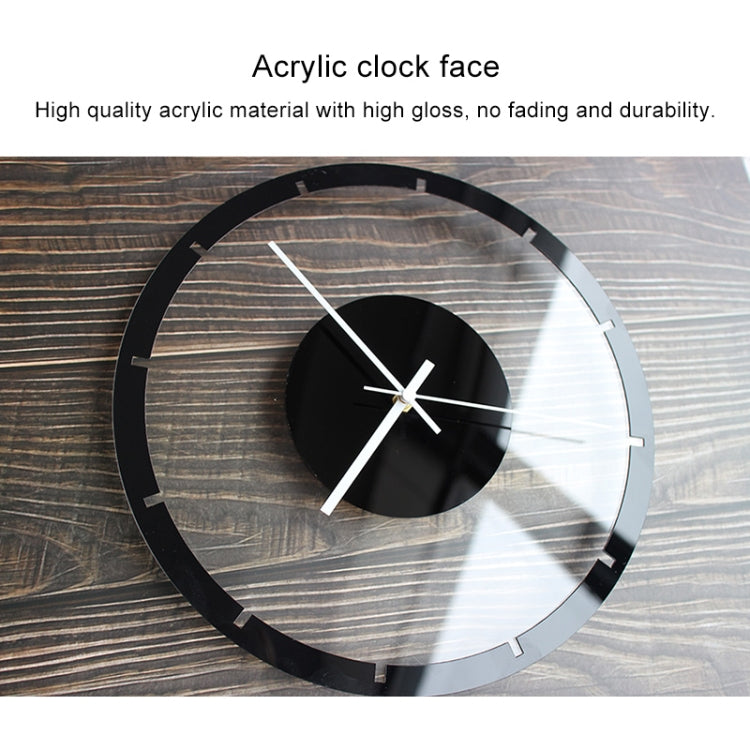 TM011 B Round Wooden Dial Transparent Acrylic Mute Wall Clock