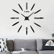 Bedroom Home Decor Large 3D Mirror DIY Wall Sticker Clock, Size: 100*100cm(Black)