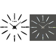 Bedroom Home Decor Large 3D Mirror DIY Wall Sticker Clock, Size: 100*100cm(Black)