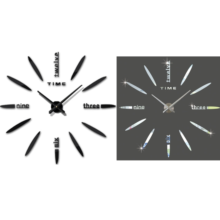 Bedroom Home Decor Large 3D Mirror DIY Wall Sticker Clock, Size: 100*100cm(Black)