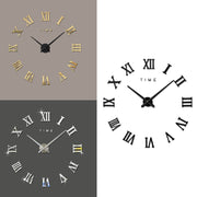 Bedroom Home Decoration Frameless Roman Numeral Large DIY Wall Sticker Mute Clock, Size: 100*100cm(Silver)