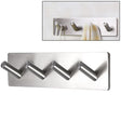 Stainless Steel Four Oblique Row Hook Bathroom Non-perforated Storage Clothes Rack - Hook by PMC TechLife | Online Shopping South Africa | PMC TechLife | Buy Now Pay Later Mobicred