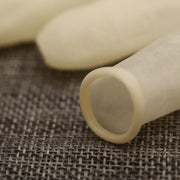 100pcs / Pack Antistatic Antislip Durable Fingertips Latex Protective Gloves, Size: L, 2.8*6.5cm(Khaki)