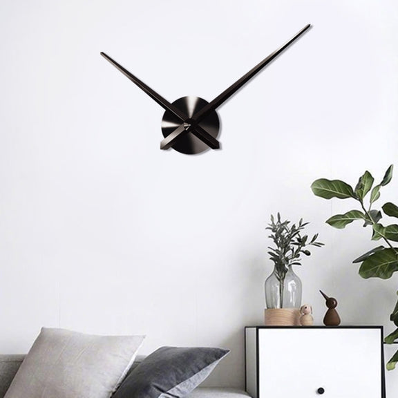 Creative DIY Stainless Steel Wall Clock Home Office Decoration (Black)