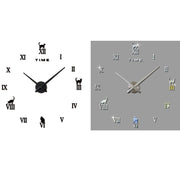 Home Office Decor Frameless Cat Shape Large Size DIY 3D Mirror Surface Wall Stickers Mute Clock, Size: 100*100cm(Silver)