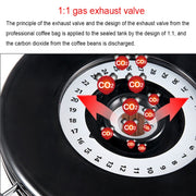 800ml Stainless Steel Sealed Food Coffee Grounds Bean Storage Container with Built-in CO2 Gas Vent Valve & Calendar (Silver)