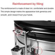 1200ml Stainless Steel Sealed Food Coffee Grounds Bean Storage Container with Built-in CO2 Gas Vent Valve & Calendar (Silver)