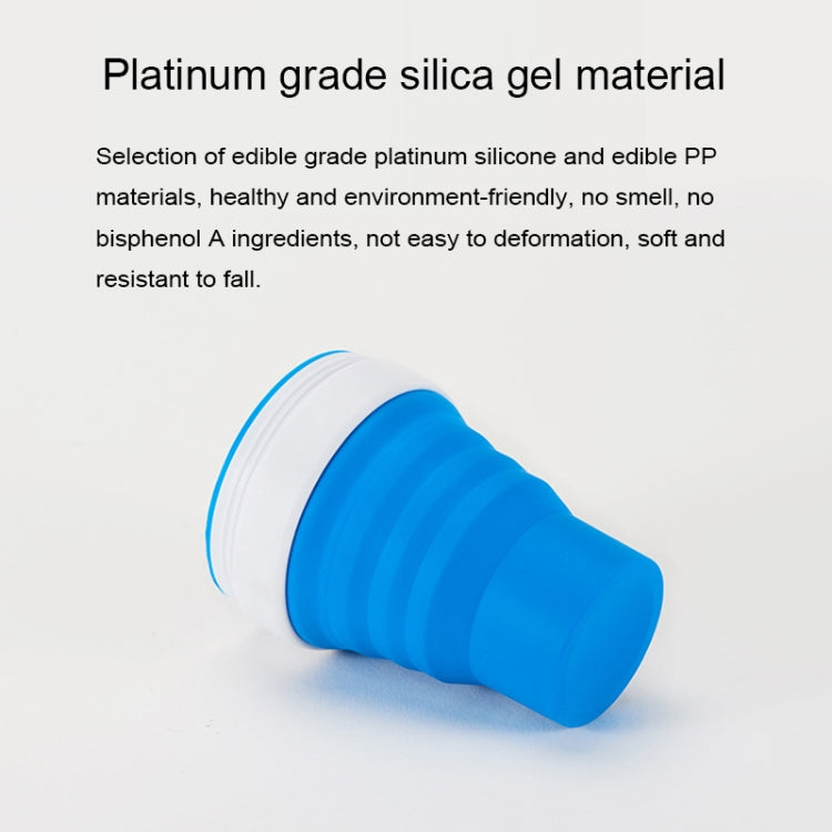350ml Outdoor Pocket-Sized Coffee Tea Collapsible Travel Mug Silicone Cup with Lid(Black)