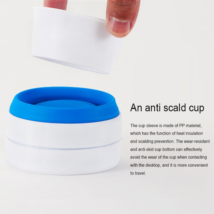 350ml Outdoor Pocket-Sized Coffee Tea Collapsible Travel Mug Silicone Cup with Lid(Black)