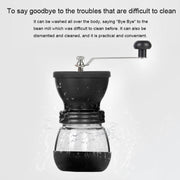 Portable Conical Burr Mill Manual Spice Herbs Hand Grinding Machine Coffee Bean Grinder with Seal Pot