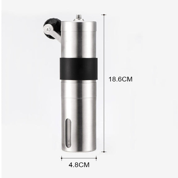 Portable Conical Burr Mill Manual Stainless Steel Hand Crank Coffee Bean Grinder with Silicone Ring, Capacity: 40g