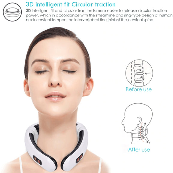 Household Electric Pulse Shock Neck Massager Intelligent Body Massager, Battery Powered (Not Include Battery)