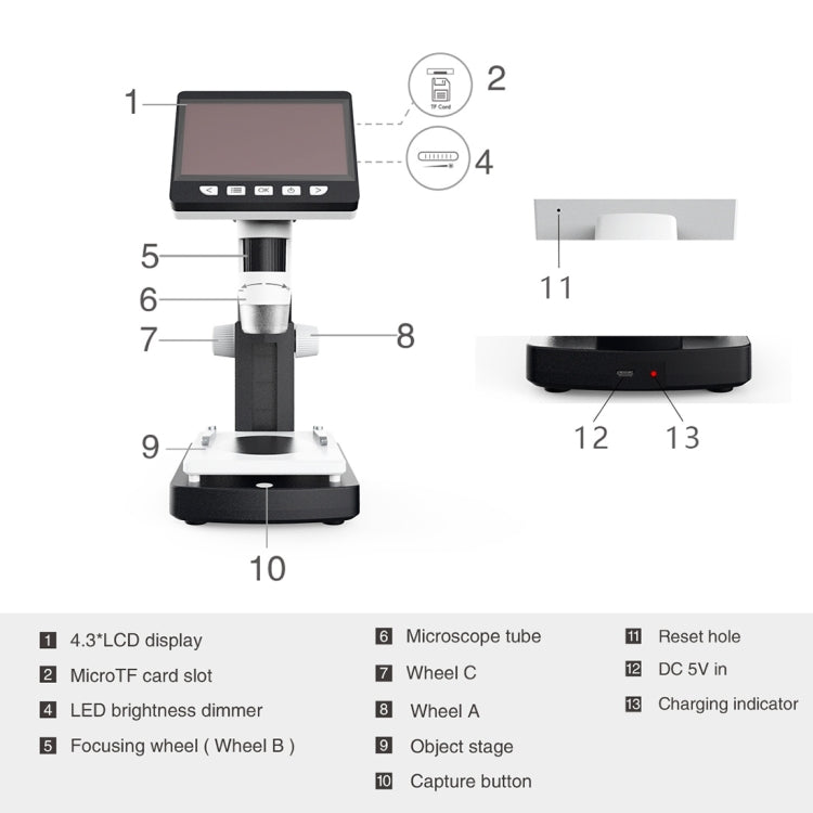 inskam306 1080P 4.3 inch Display Screen HD Digital Microscope