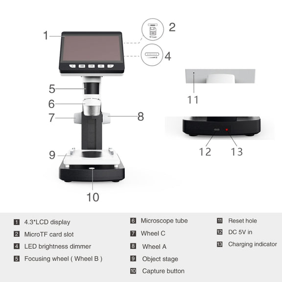 inskam306 1080P 4.3 inch Display Screen HD Digital Microscope