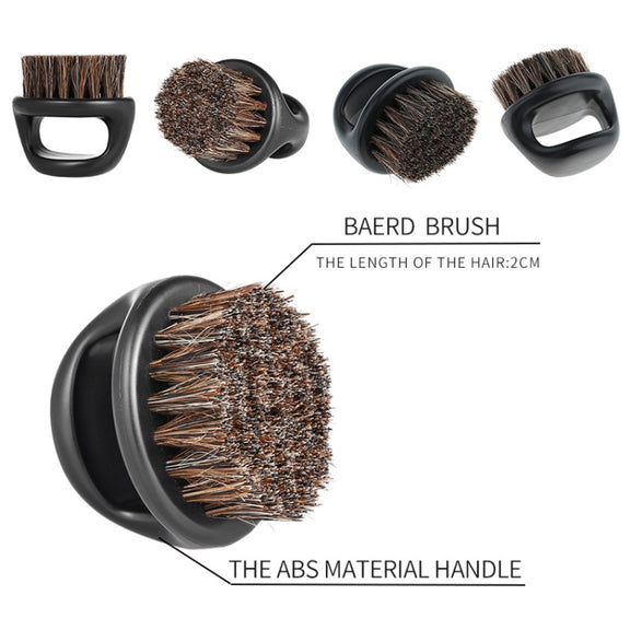 Men Ring Design Portable Boar Brush White ABS Haircut Cleaning Shaving Brush(White)