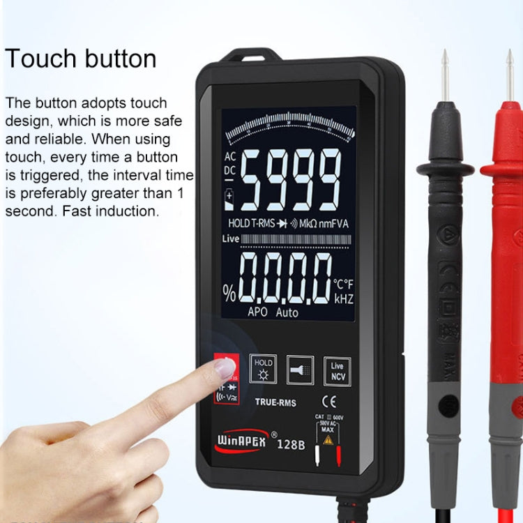 HY128B Reverse Display Screen Ultra-thin Touch Smart Digital Multimeter Fully Automatic High Precision True Effective Value Multimeter