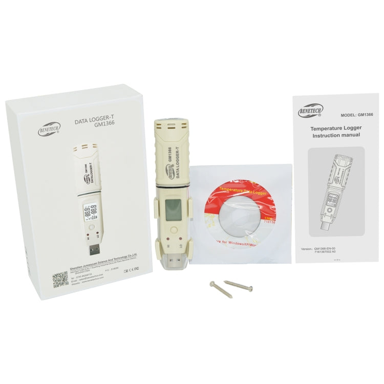 BENETECH GM1366 USB Digital Temperature and Humidity Recorder Meter with Alarm