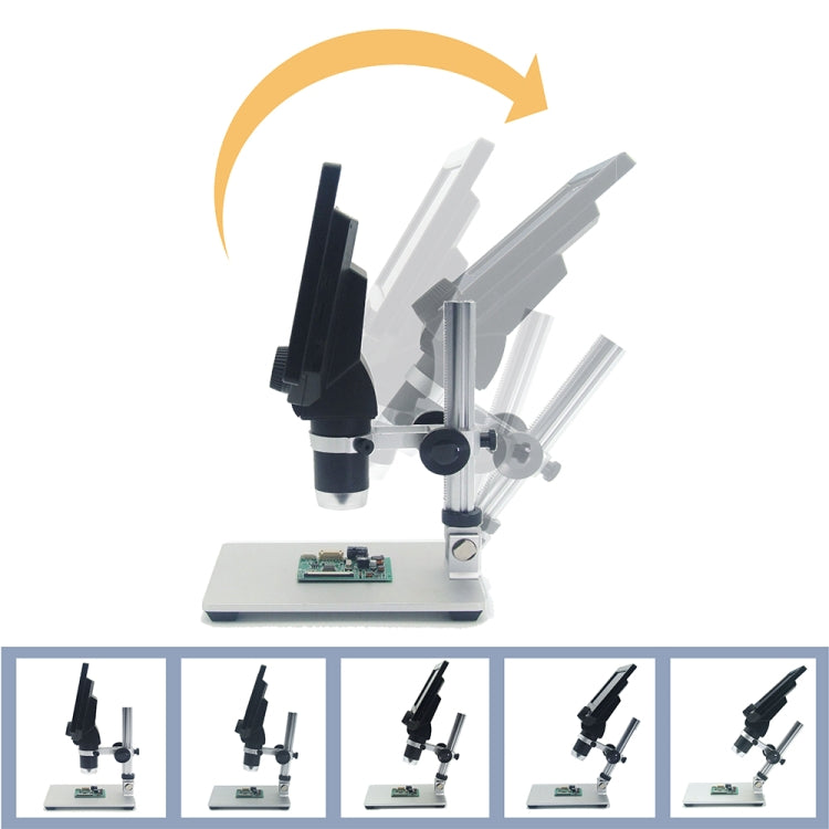 G1200 7 inch LCD Screen 1200X Portable Electronic Digital Desktop Stand Microscope, US Plug