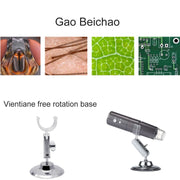 50X~1000X Magnifier HD Image Sensor 1920x1080P USB WiFi Digital Microscope with 8 LED & Professional Stand (Grey)