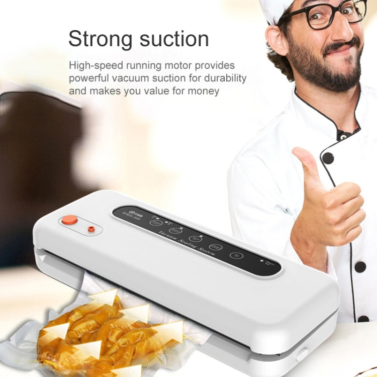 Household Commercial Food Vacuum Plastic Packaging Machine Sealer Closer Machine, EU Plug (White)