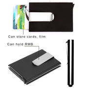Frosted Antimagnetic Solid Color Credit Card Holder Money Clip Wallet, Size: 10*6.6cm(Red)