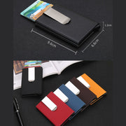 Frosted Antimagnetic Solid Color Credit Card Holder Money Clip Wallet, Size: 10*6.6cm(Red)