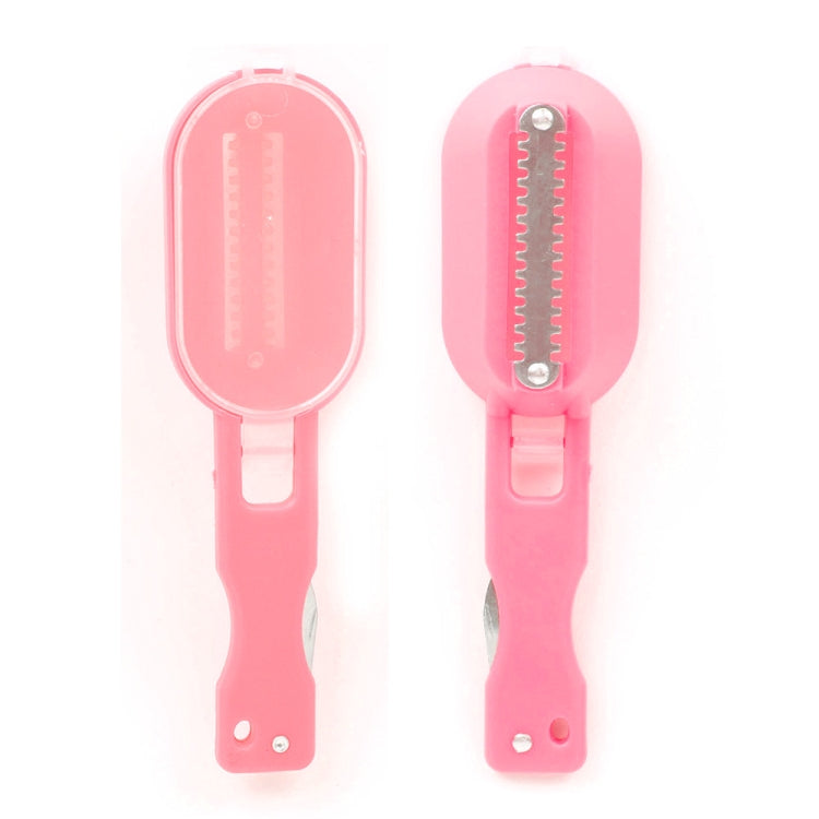 2 PCS Kitchen Essential Fish Scraper Fish Scale Planing Knife with Cover (Pink)